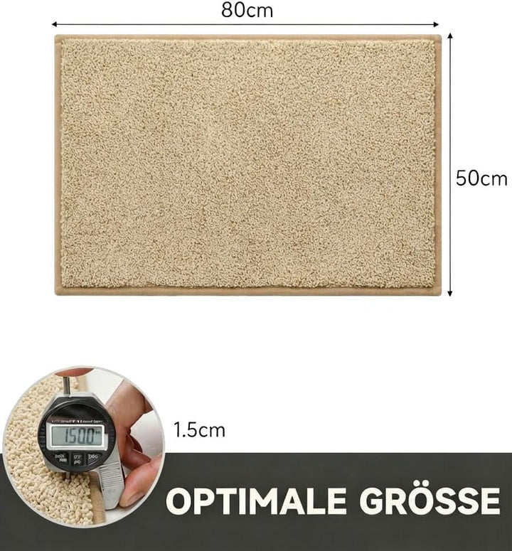 50x80cm Schmutzfangmatte Fussmatte für Innenbereich, rutschfeste Türmatte Waschbar aus Mikrofaser mi