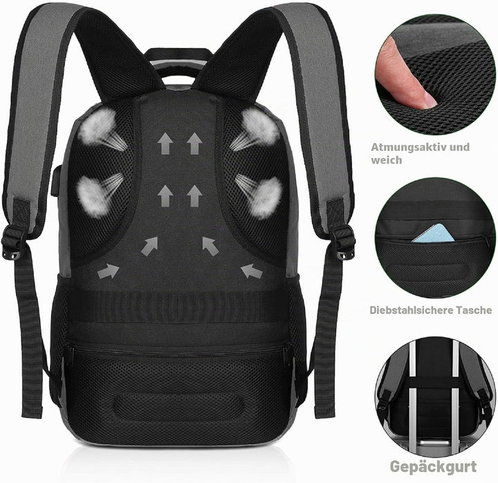 YAMTION 17.3 Zoll Laptop Rucksack Rucksack Schule Schulrazen Uni Schulrucksack Arbeit Rucksack (B6-D