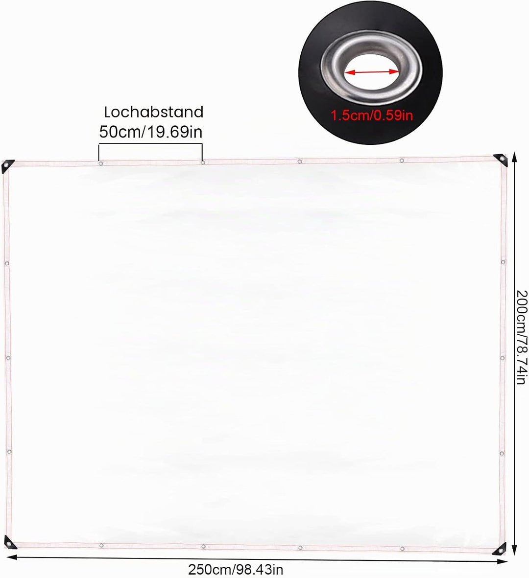 Plcnn 2 x 2,5 m Plane Wasserdicht Transparent, Abdeckplane Wasserdicht, Staubdichte Abdeckplane mit