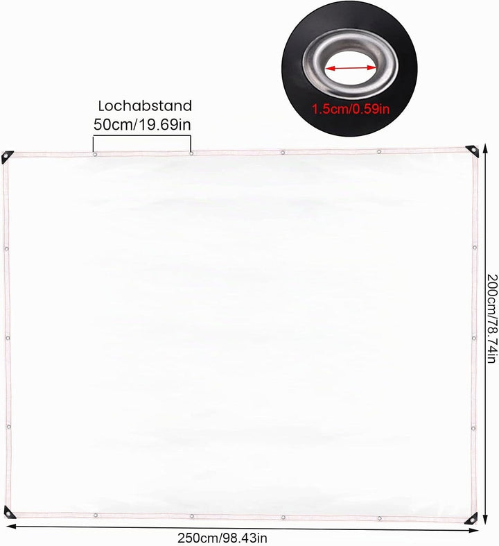Plcnn 2 x 2,5 m Plane Wasserdicht Transparent, Abdeckplane Wasserdicht, Staubdichte Abdeckplane mit