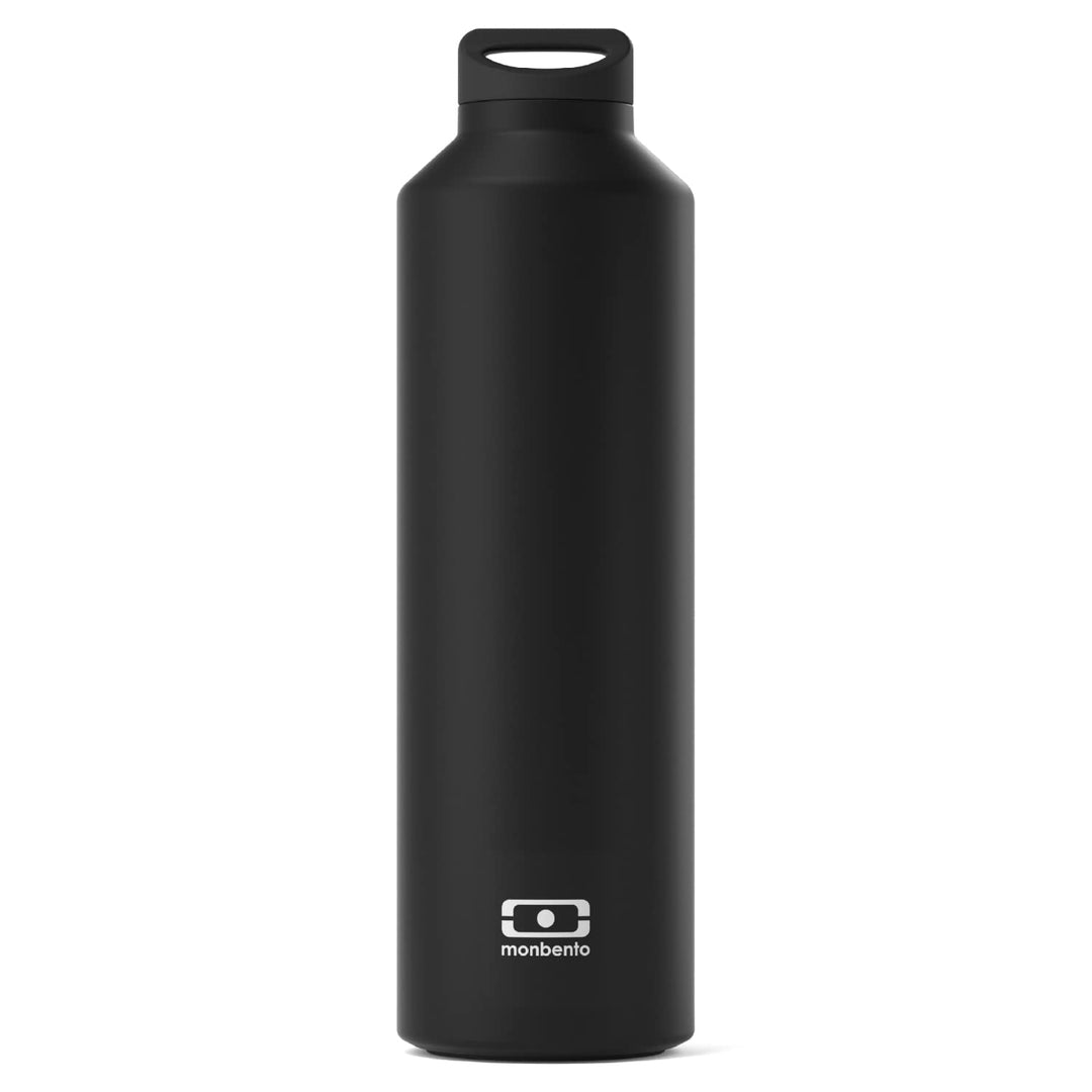 MONBENTO - Isotherme Wasser Flasche MB Steel Onyx 500ml - Edelstahl - Auslaufsicher - Infusor - Hält