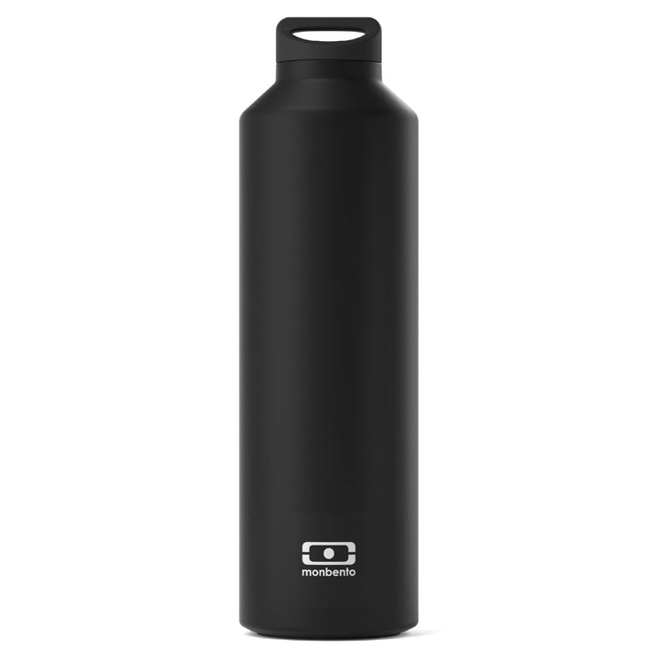 MONBENTO - Isotherme Wasser Flasche MB Steel Onyx 500ml - Edelstahl - Auslaufsicher - Infusor - Hält