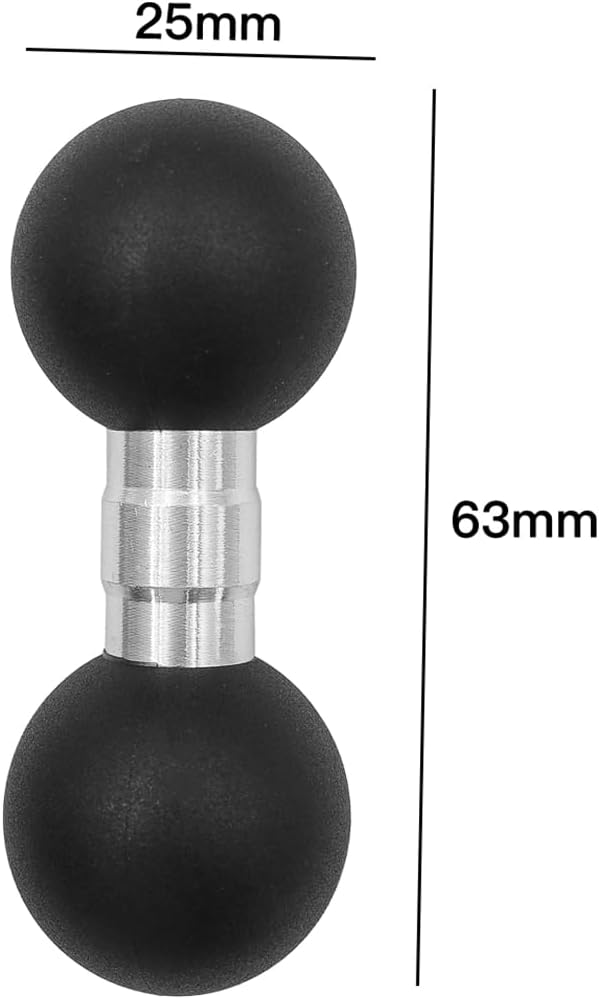 Ball Adapter Doppelkugelarm 1 Zoll Doppelkugelkopf Kompatibel mit RAM Dual Ball Socket Arms GPS-Halt