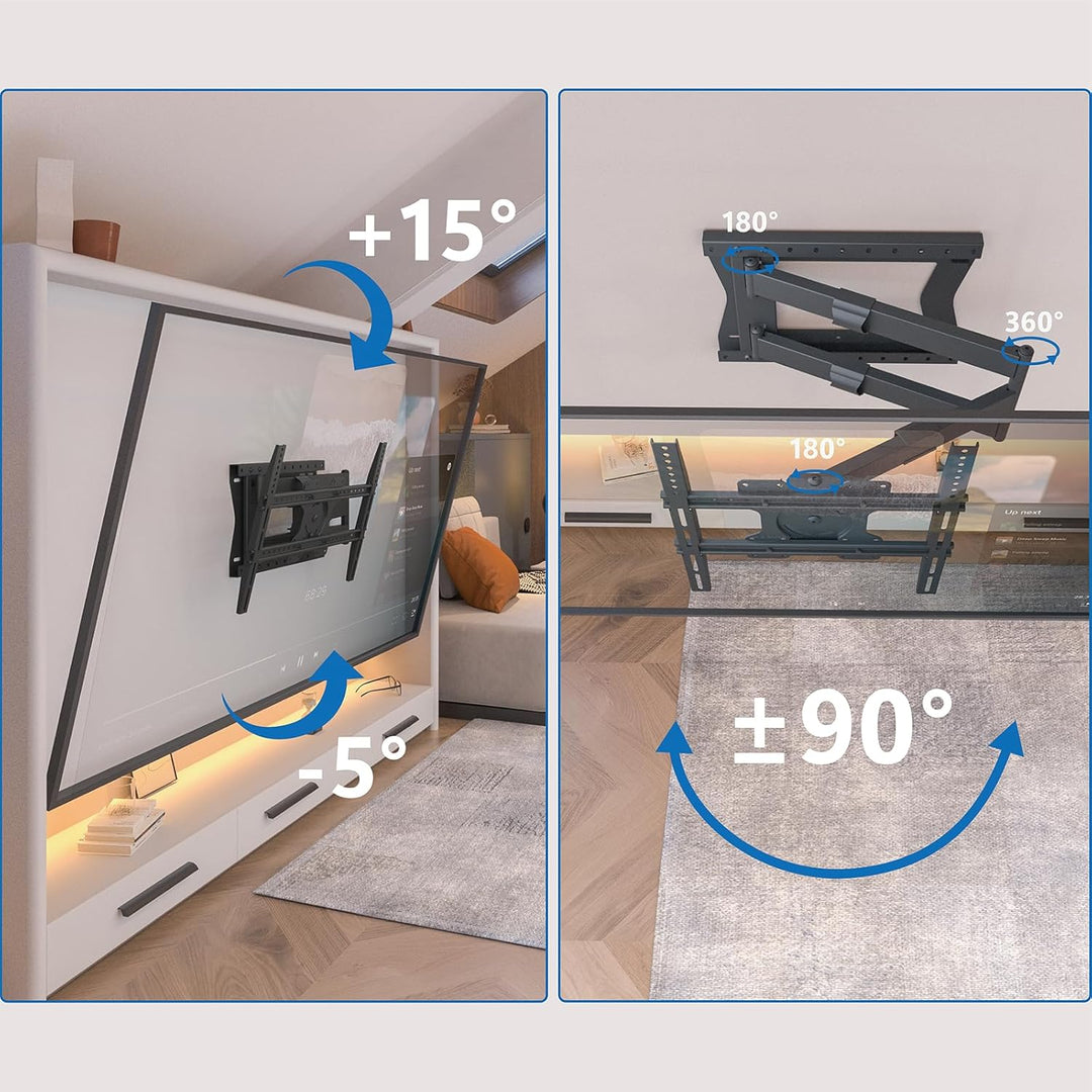 DQ WALLSUPPORT TV Wandhalterung mit 1000 mm extra langem Gelenkarm für 42-85-Zoll-LCD/LED/OLED Flach