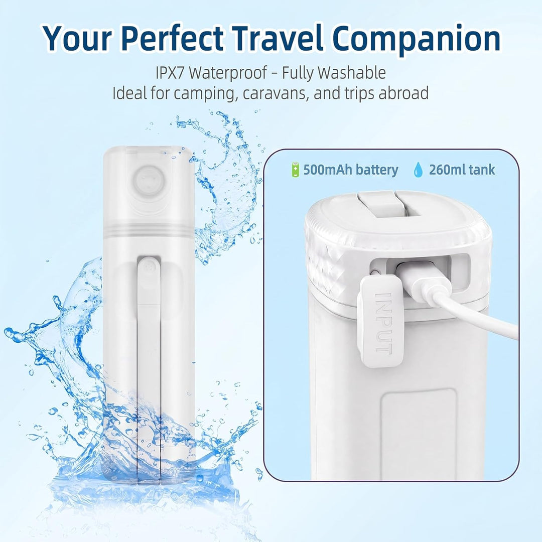 Tragbares Bidet elektrisch – Kein Toilettenpapier mehr! IPX7 wasserdicht mit 180° Düse, 2 Modi (Daue
