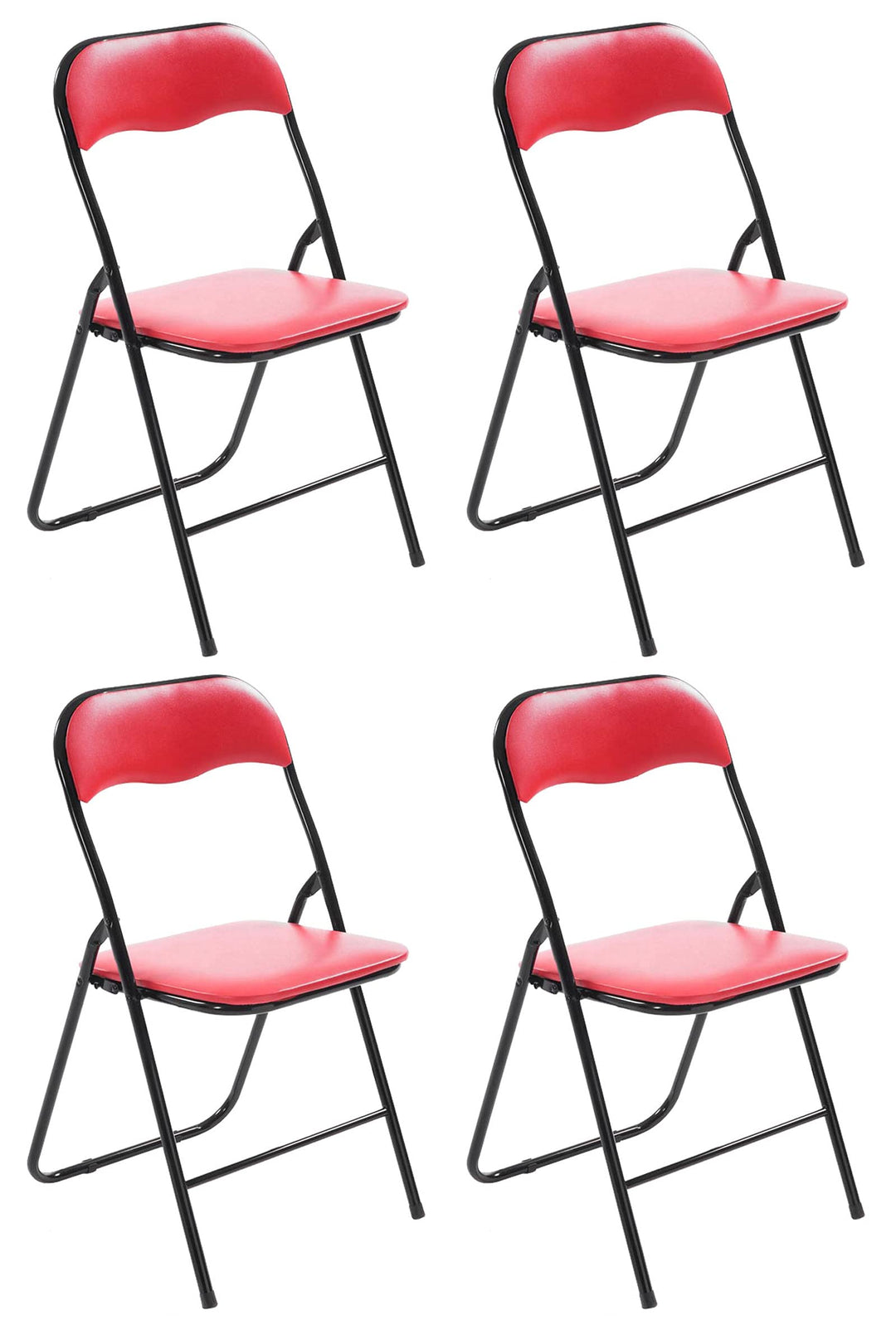 CLP 4er Set Klappstuhl Felix Gepolstert I Küchenstuhl Mit Metallgestell I Kunstleder PVC Sitz Gepols