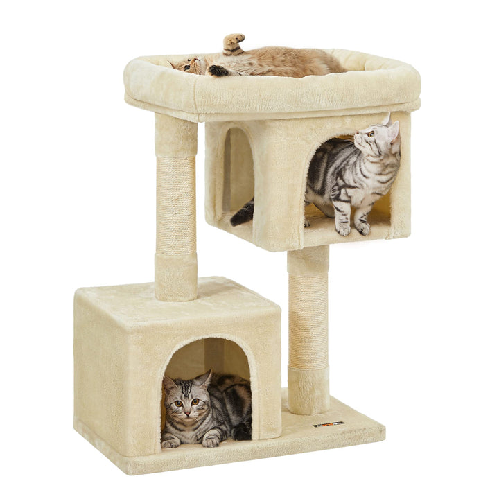 Feandrea Kratzbaum, 84 cm Katzenbaum, L, Katzenhaus für grosse Katzen bis zu 7 kg, grosse Plattform,