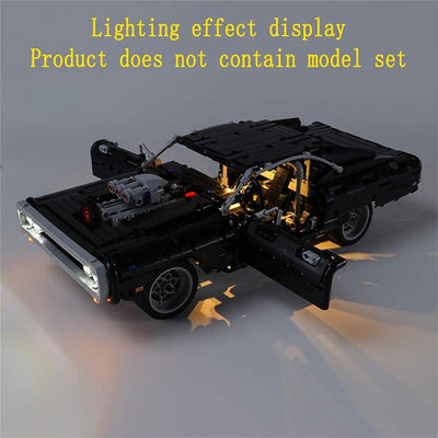 GEAMENT LED-Licht-Set für Dom's Dodge Ladegerät (Dom’s Dodge Charger) – Kompatibel mit Lego Technic