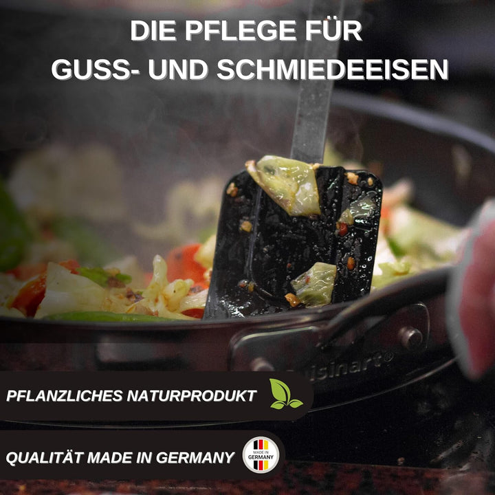 KitchGrill Einbrenn- und Pflegeöl inkl. Silikonpinsel | 250 ml | Patinaöl für Gusseisenpfannen und -