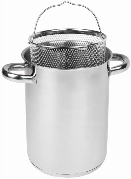 Edelstahl Spargeltopf 4L Kochtopf mit Siebeinsatz Glasdeckel Induktion Spaghettitopf Nudeltopf Gemüs
