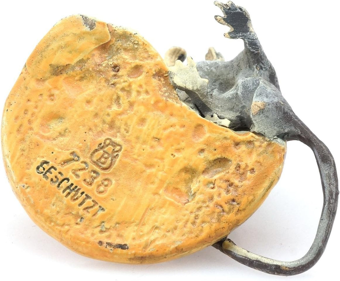 Kunst & Ambiente - Maus mit Biskuit - handbemalte Wiener Bronze - kultige Tierfigur im Retrolook - D