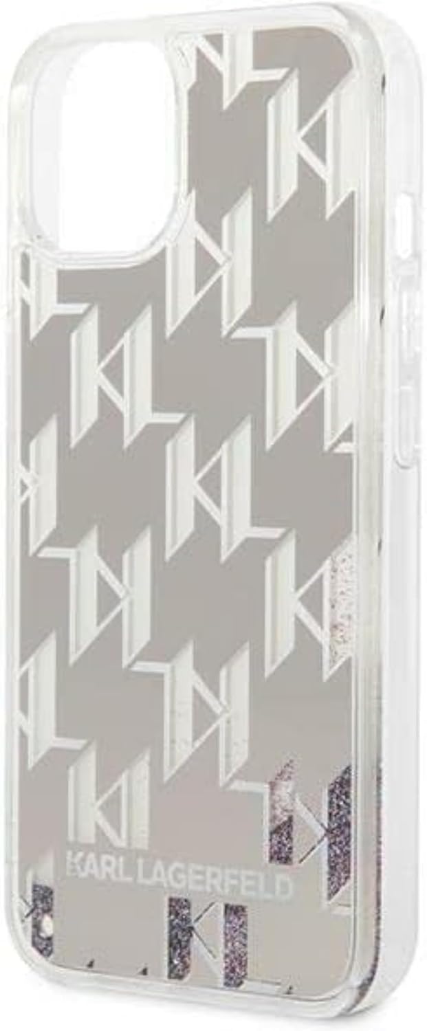 KARL LAGERFELD KLHCP14SLMNMS hülle für iPhone 14 6,1" hardcase Silber/Silver Liquid Glitter Monogram