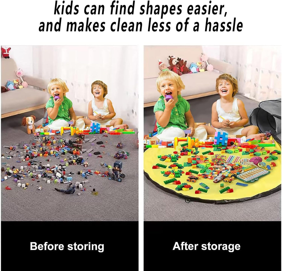 Modojuny Aufbewahrungstasche für Kinderspielzeug mit Spielmatte und Reissverschluss, Aufräumsack/Org