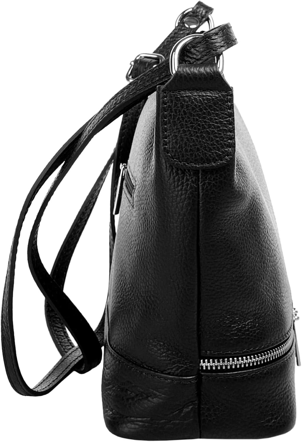 Umhängetasche Echt Leder Damen | Made in Italy, verstellbarer Schultergurt, Handtasche mit Reissvers