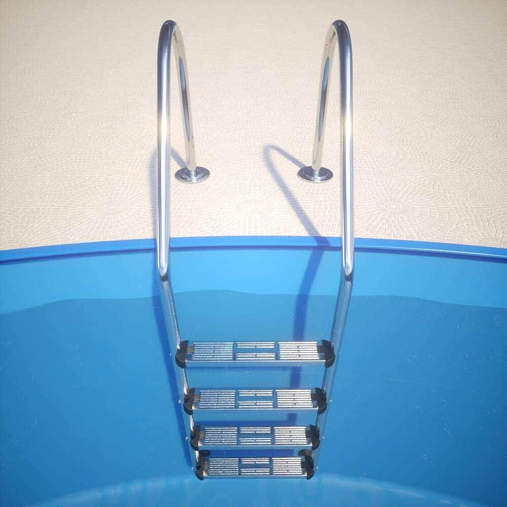 Astral Pool Tiefbeckenleiter 4 Stufen - WEIT, Edelstahl V2A, für eingelassene Schwimmbecken mit Eine