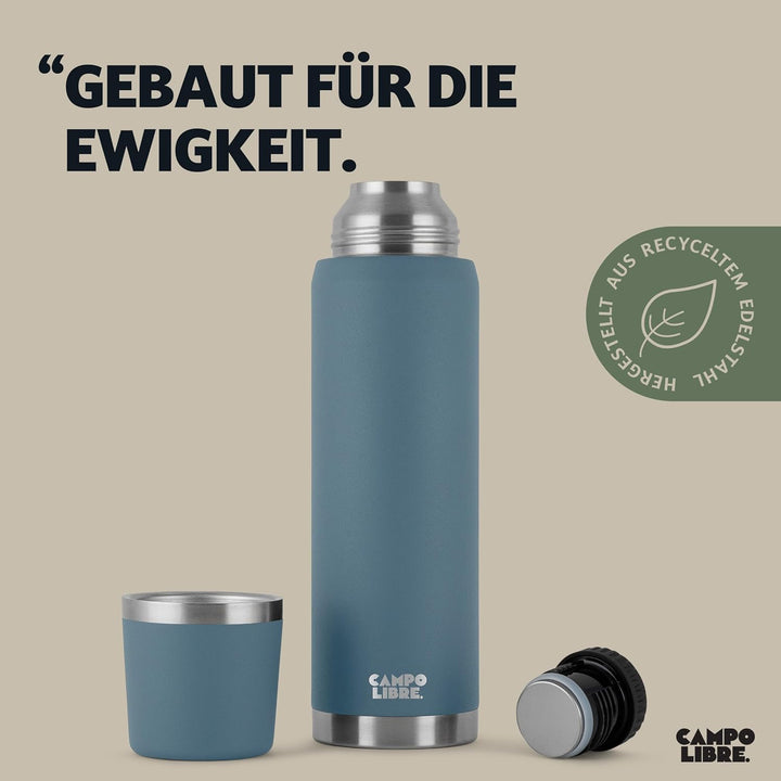 Campo Libre. Jaco® Thermoskanne 1L, 750ml, 500ml I Thermos mit Becher I Unsere Thermosflasche mind.