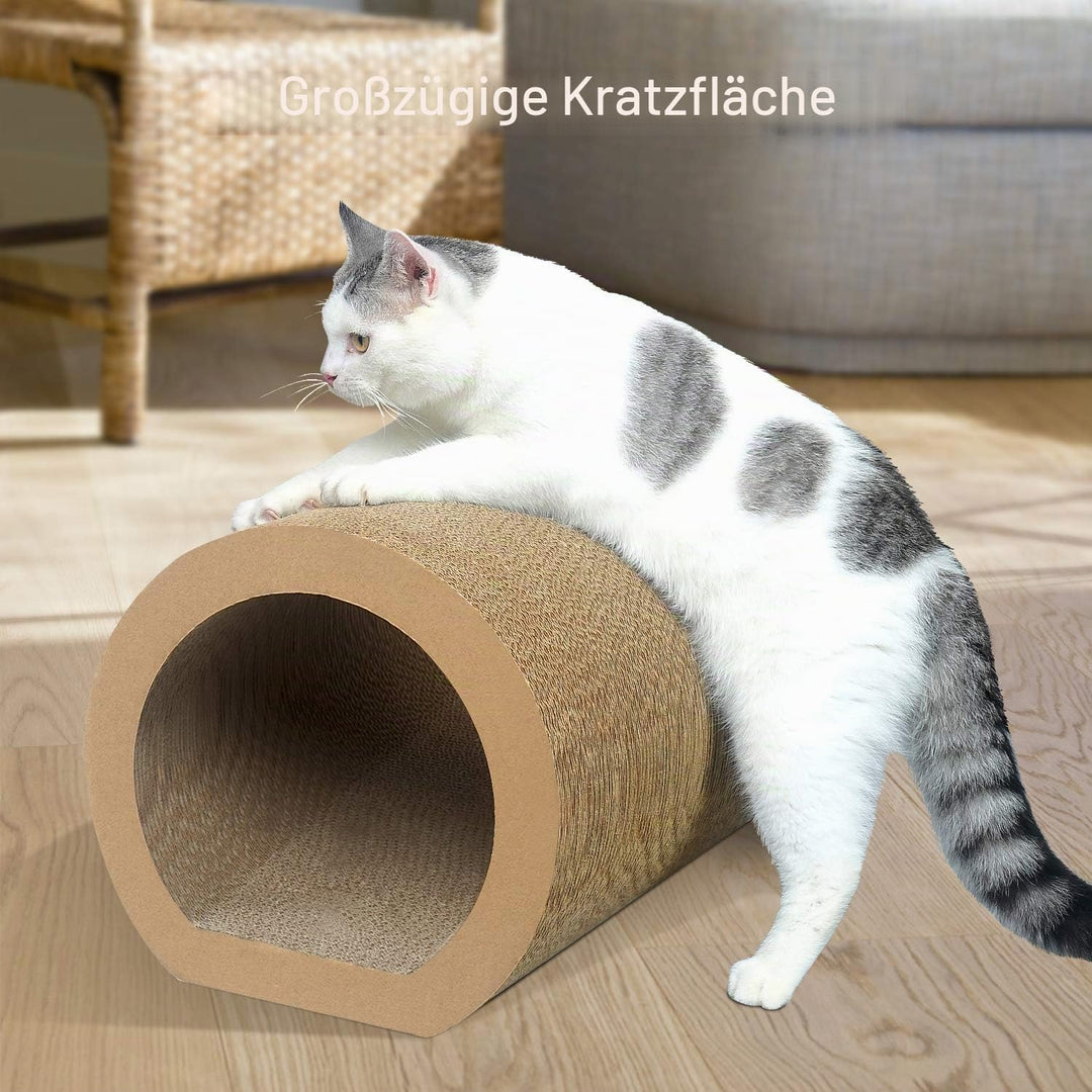 Aibuddy Katzenkratzer, Tunnel, Katzenkratzmatte, Bett-Lounge mit Katzenminze, robuster Karton & Kons
