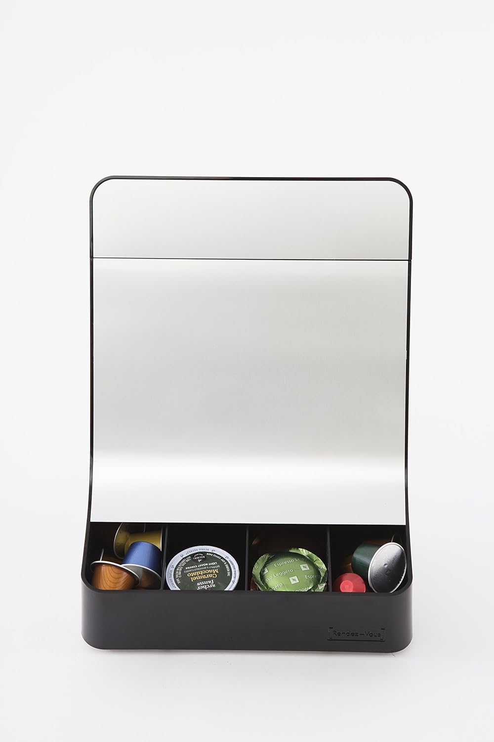ALBA Spender Universal-Kaffeepads Aluminium Grau Metall und schwarz, Aluminium, Gris métal et Noir,