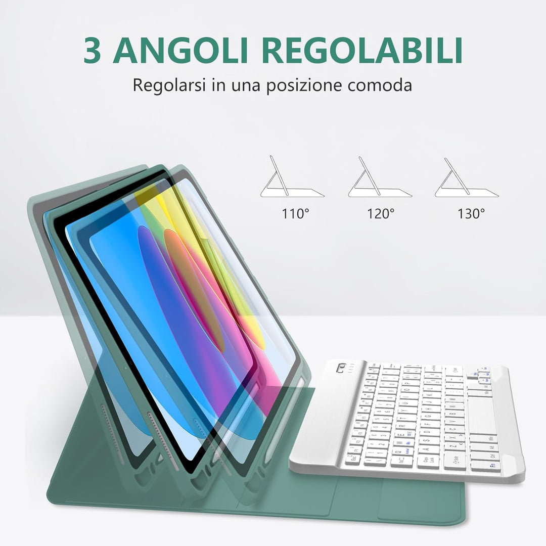 AVNICUD Tastatur für iPad 10 Generation 2022 10.9"/11 Generation 2025 A16 11 Zoll, Hülle mit Tastatu