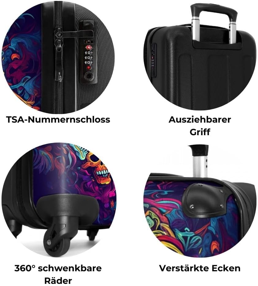 NoBoringSuitcases.com® Handgepäck, Hartschalenkoffer mit TSA Schloss, Trolley, Reisekoffer, Carry on