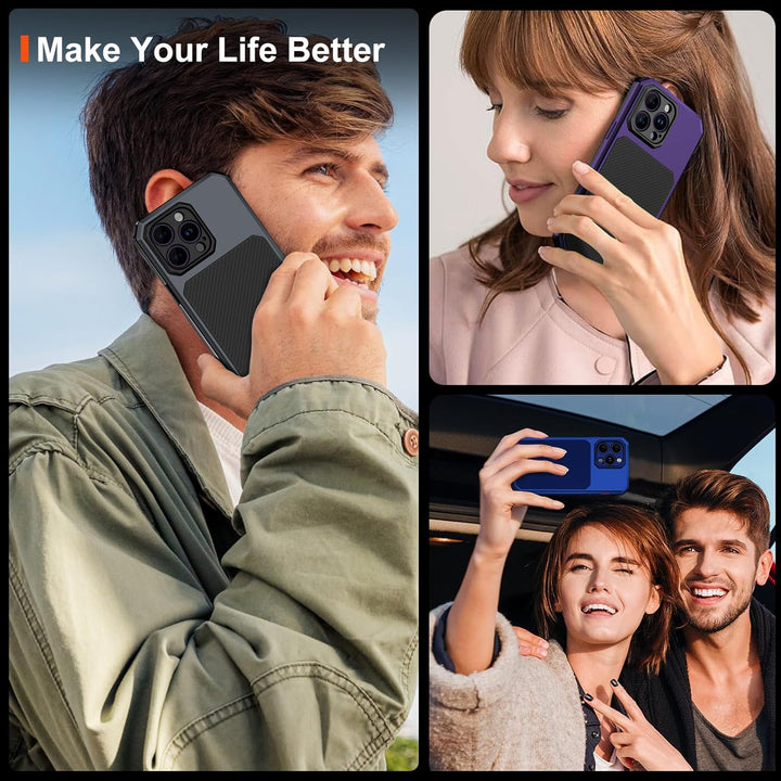 WIFORT Magnetisch Metall Hülle für iPhone 14 Pro Max Kompatibel mit MagSafe, mit 2 Stück Schutzglas,