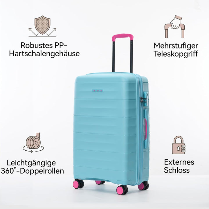 Mariner Koffer-Set 3-teilig aus 100% Eco-PP Hartschale, Robust & Langlebig, Stilvolles Design, 55x36