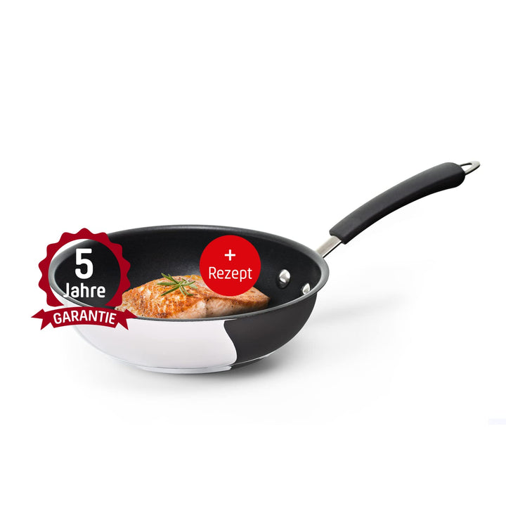 Coolinato Pfanne 20 cm beschichtet Edelstahl Bratpfanne für Gas Ceran Elektro Induktion &amp; Backofen 2