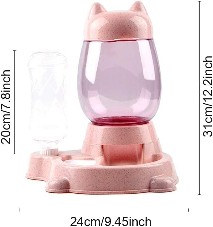 Automatischer Futter- und Wasserspender für Haustiere, kleine und mittlere Grösse (Rosa) Geschenkide