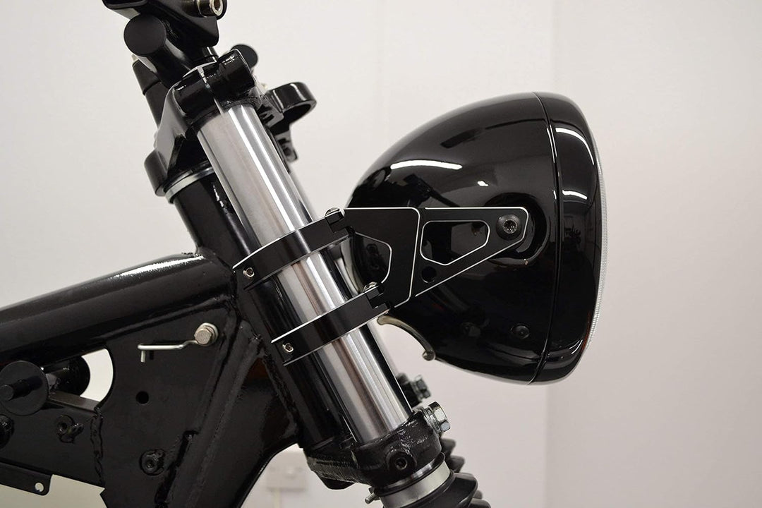 Alchemy Parts Schwarz Motorrad Scheinwerfer-Halter für 40-41mm Gabel - Schwarz CNC Bearbeitet
