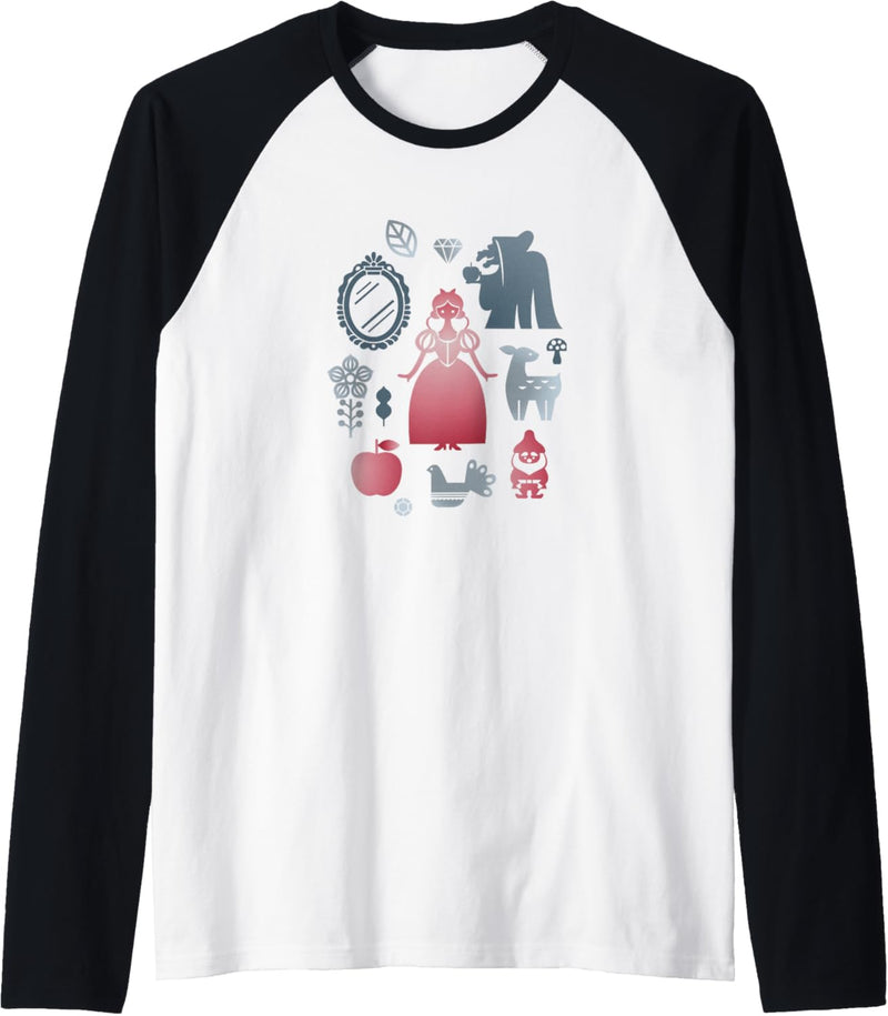 Disney Snow White Character Colorful Silhouettes Raglan