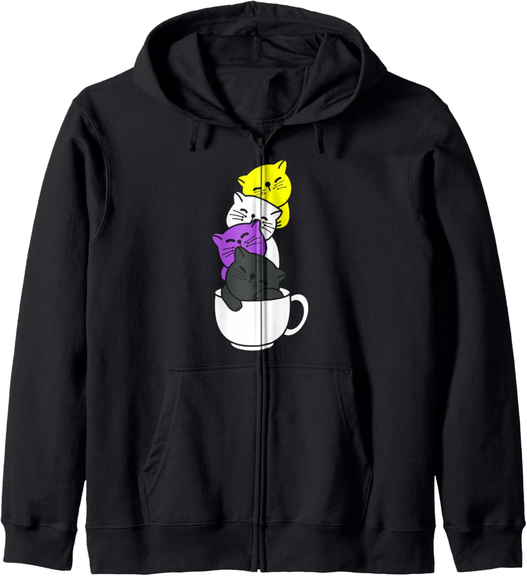 Nonbinary Cats Nonbinary Pride Flag Kapuzenjacke