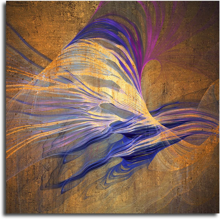 Paul Sinus Art Abstraktes Bild auf Leinwand braun violett pink Abstrakt101- dekorativer Einteiler Wa