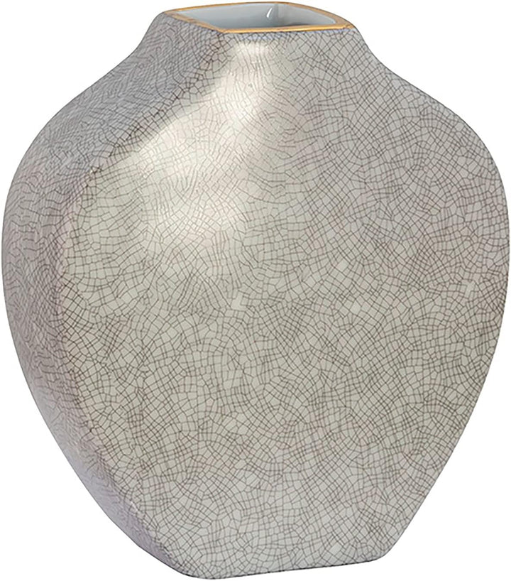 Fink Minta Vase aus Porzellan in der Farbe Gold-Grau, Masse: 6cm x 15cm x 18cm, 127106