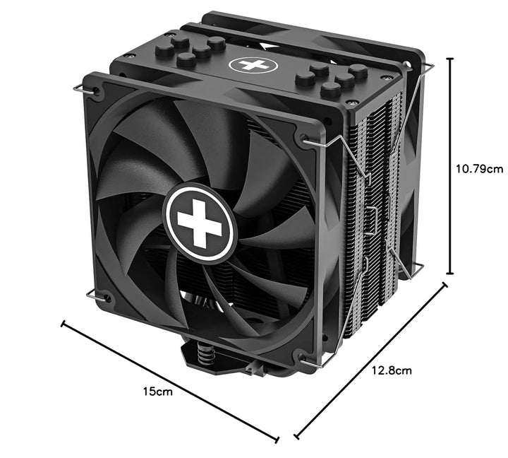 Xilence M705D AMD und Intel CPU Kühler, 2x 120mm Black PWM Lüfter, 220W TDP, schwarz