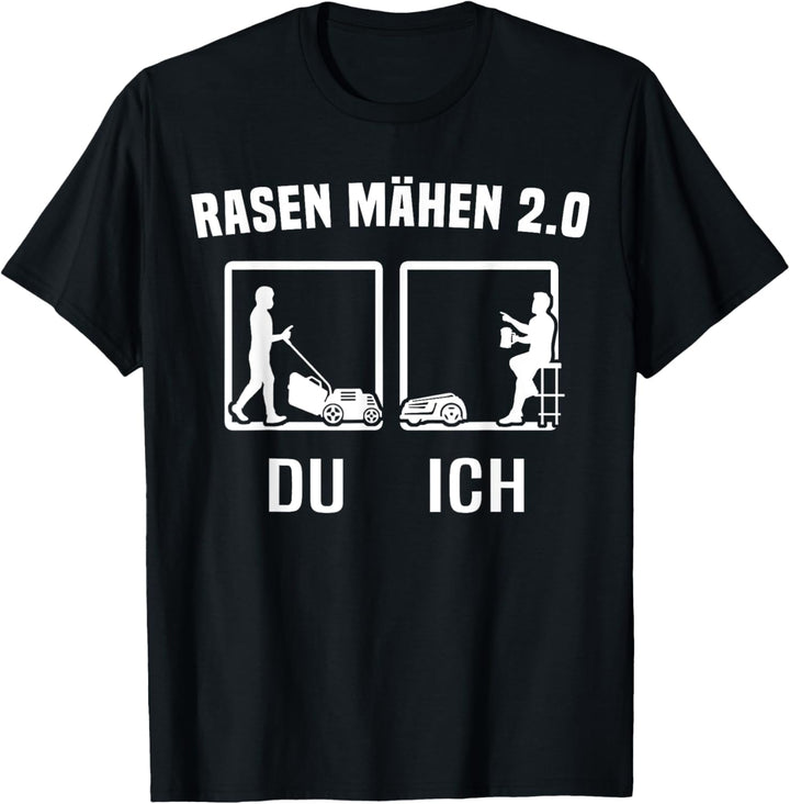 Mähroboter Garten Sprüche Rasenflüsterer Kleingarten Lustig T-Shirt