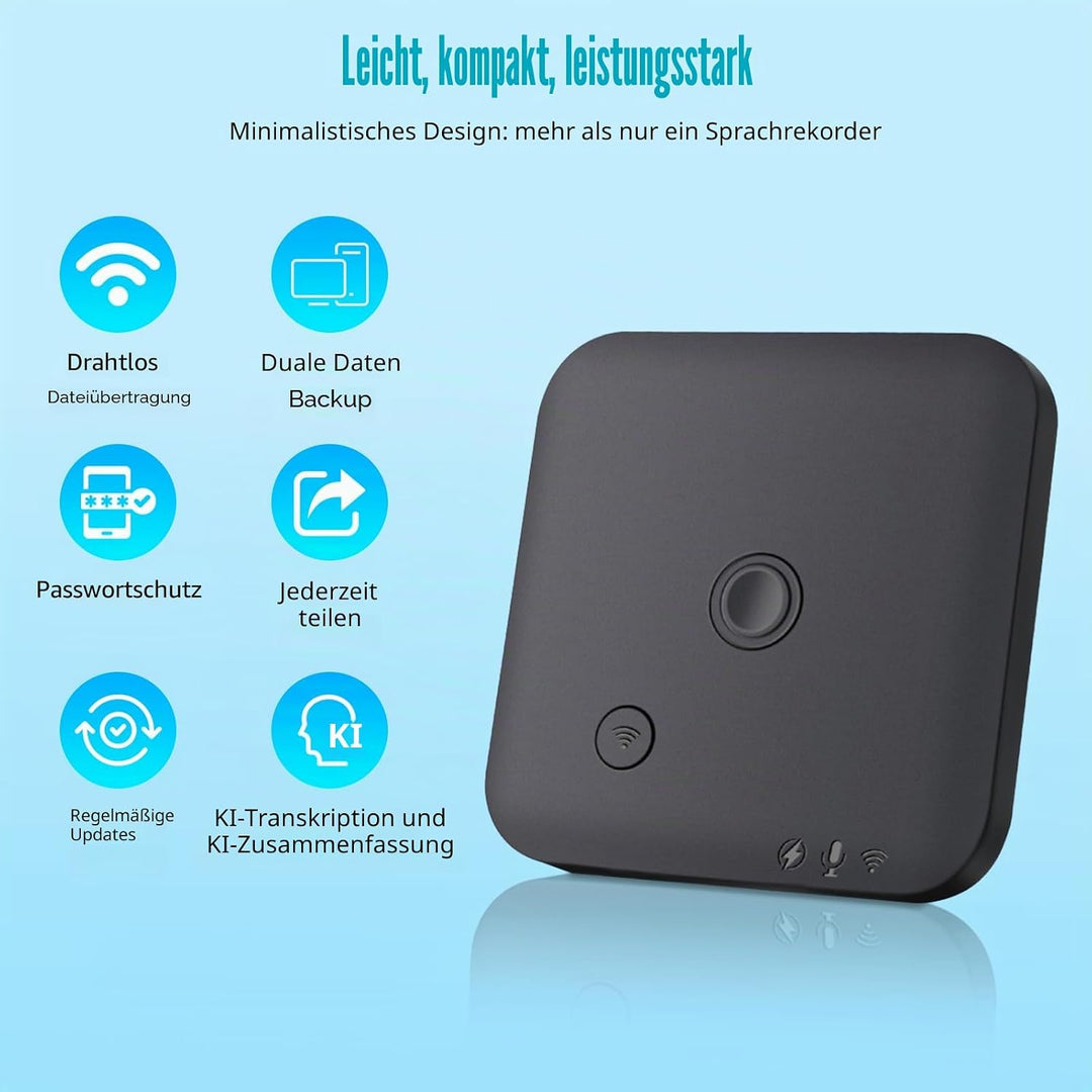 Diktiergerät Voice Recorder – KI-Diktiergerät mit Transkription und Zusammenfassungen mit ChatGPT 4
