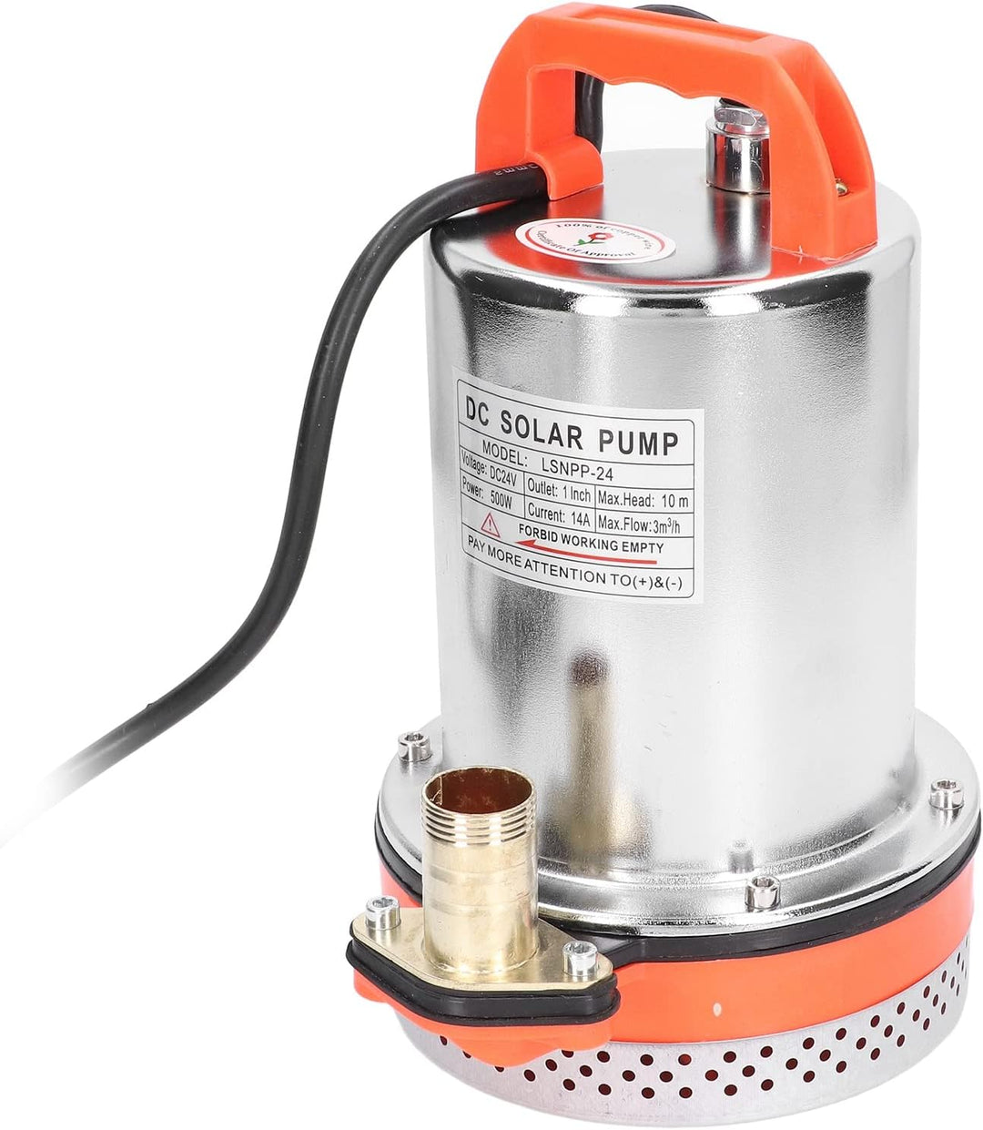 DC 24V 500W Tauchpumpe mit Edelstahlgehäuse – Solar- & Brunnenpumpe mit Vollkupfermotor für Garten,