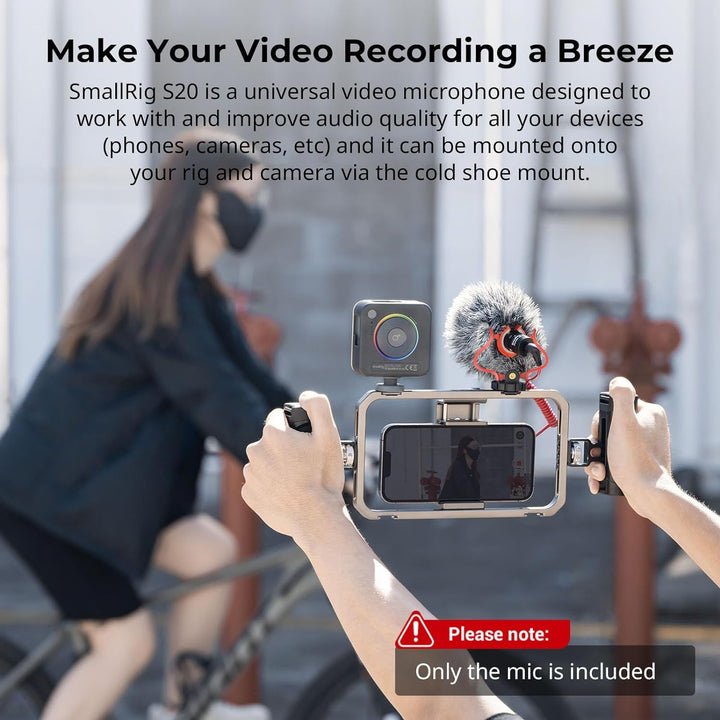 SMALLRIG Videomikrofon, Dual Input Videomic, mit Stossdämpfung Shock Mount, 3.5mm TRS/TRRS Richtmikr