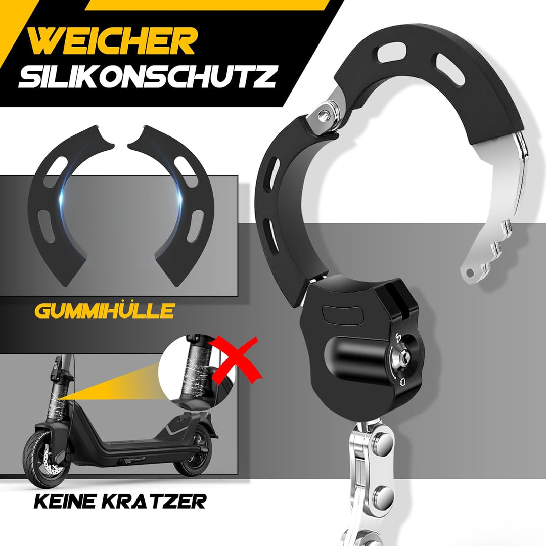 E Scooter Schloss, Handschellenschloss E Roller Schloss mit Drei Schlüssel, Hohe Sicherheit Diebstah