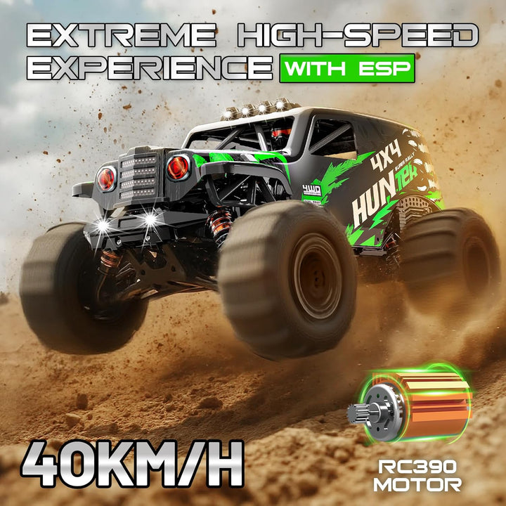 Ferngesteuertes Auto 1:14 RC Auto 4WD 40+ km/h Off Road Monster Truck, RC Car mit 2× 7,4V 1300mAh Ak