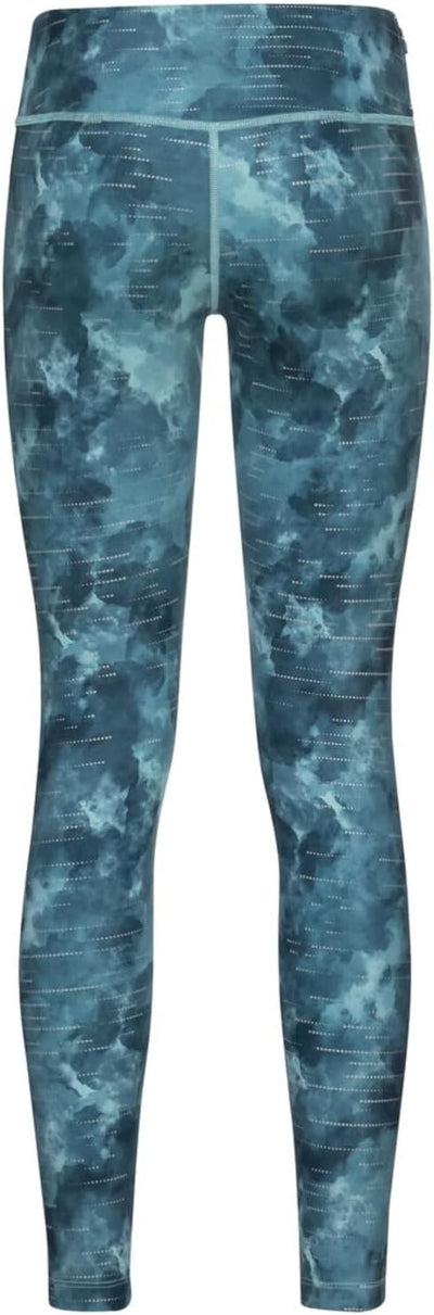 Odlo Damen Laufhose Tights Zeroweight Print Reflective M Blue Wing Teal, M Blue Wing Teal