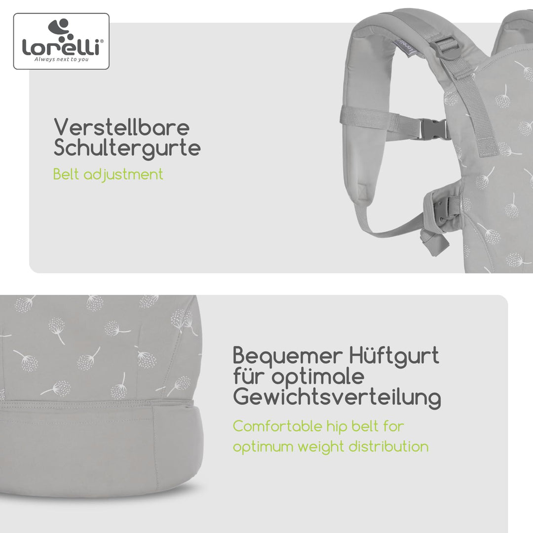 Lorelli Babytrage Wally ab 3 Monate, Kindertrage, Ergonomisches Design, Atmungsaktives Material, Ver