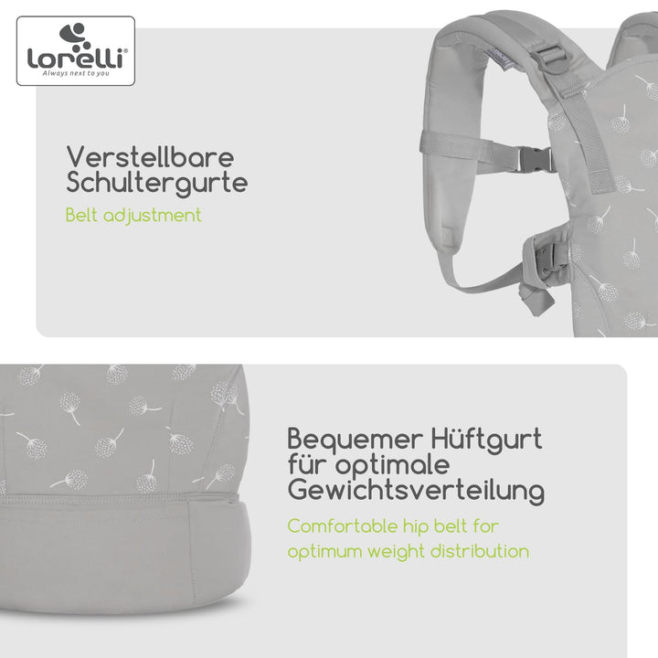 Lorelli Babytrage Wally ab 3 Monate, Kindertrage, Ergonomisches Design, Atmungsaktives Material, Ver