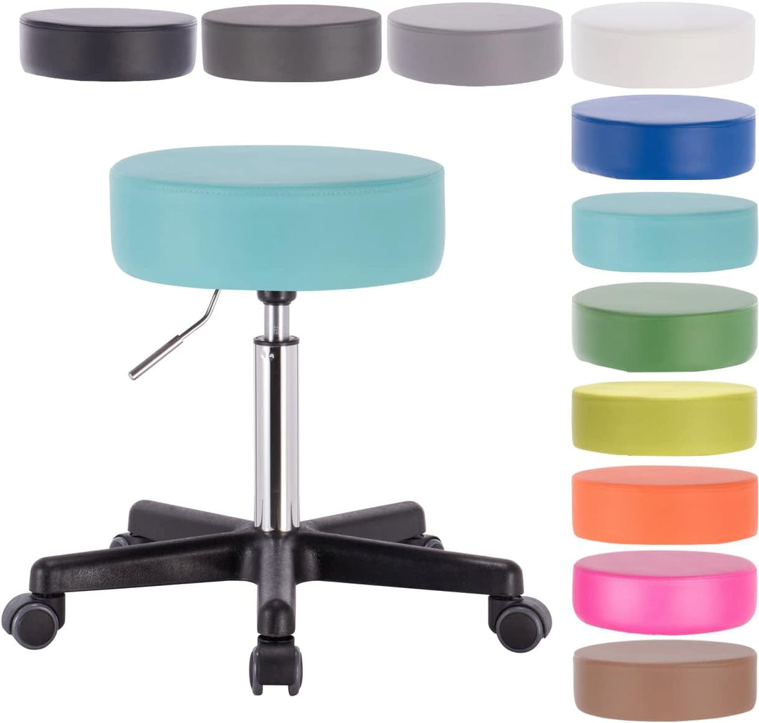 1stuff® Profi Rollhocker Drehhocker Squash - Sitzhöhe ca. 51-71cm - Arzthocker Arbeitshocker Bürohoc