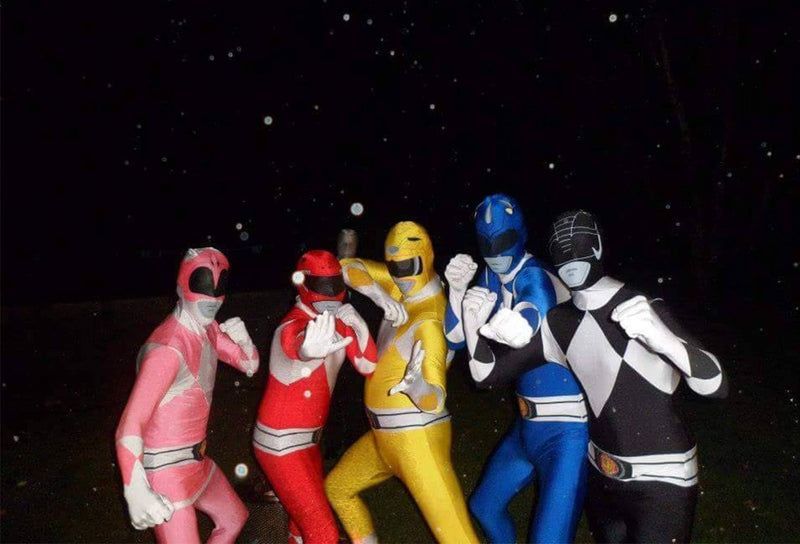 Morphsuits Schwarzes Power Ranger Kostüm Erwachsene, Power Ranger Kostüm Herren, Power Rangers Kostü
