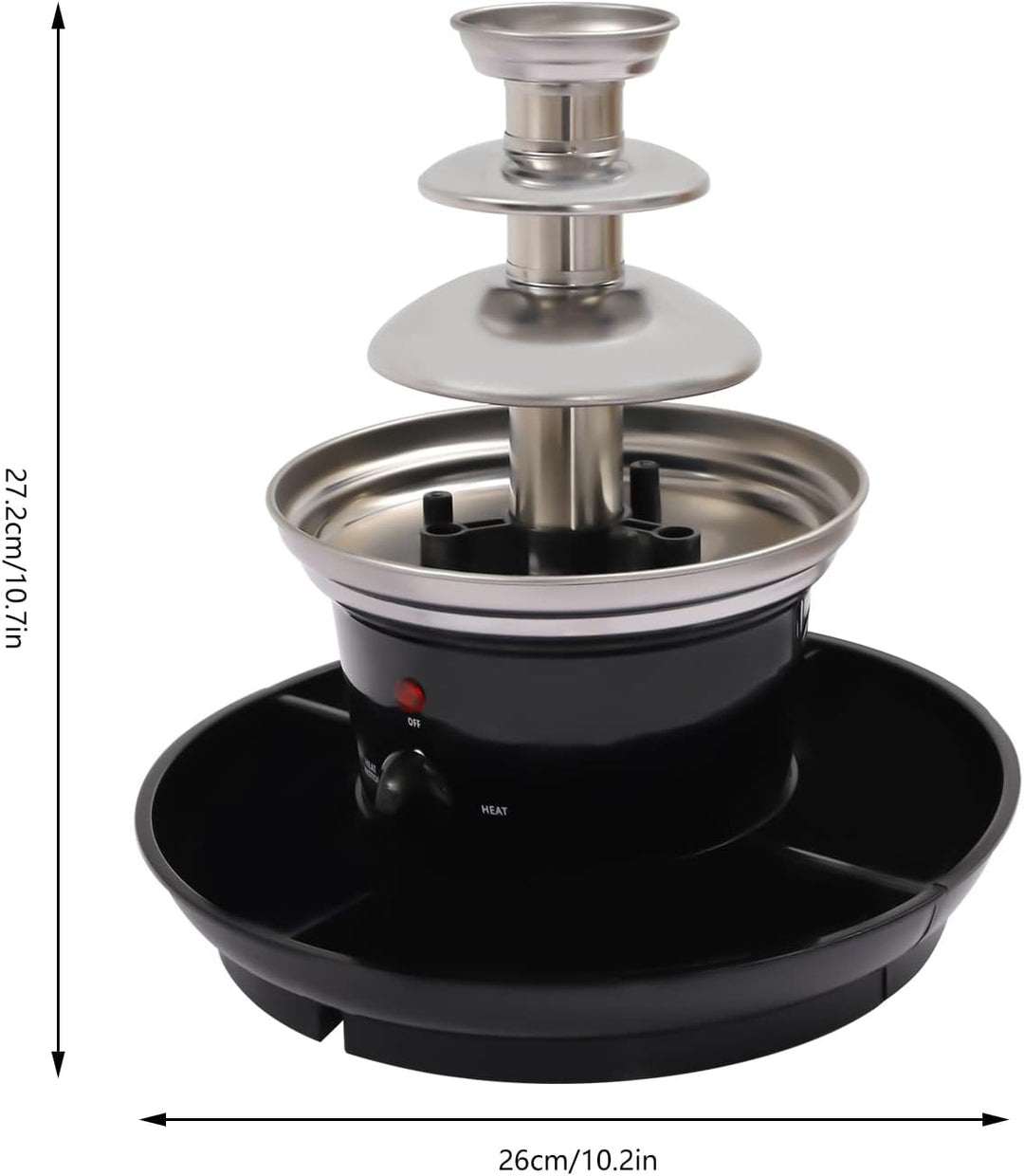 3 Etagen Schokobrunnen, 40W Elektrische Schokoladenfondue Set, Dreifach Schokoladenbrunnen Maschine,