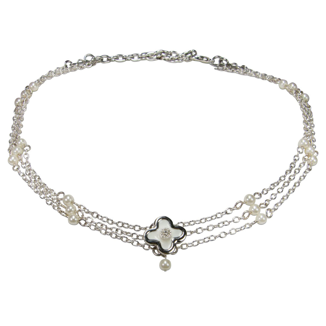 Alpenflüstern Trachten-Metall-Kropfkette Adeline - Damen-Trachtenschmuck Dirndlkette (silber-farben)