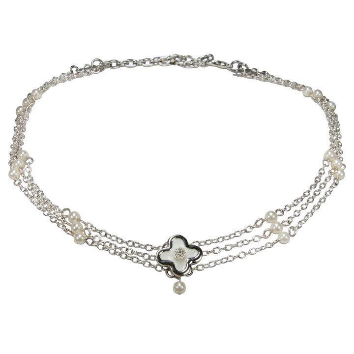 Alpenflüstern Trachten-Metall-Kropfkette Adeline - Damen-Trachtenschmuck Dirndlkette (silber-farben)