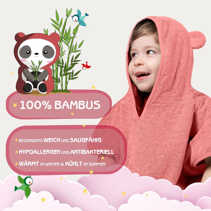Fuchs&Panda® Badeponcho Kinder EXTRA warm, weich & kuschelig (100% Bambus) | Badeponcho Baby | Handt