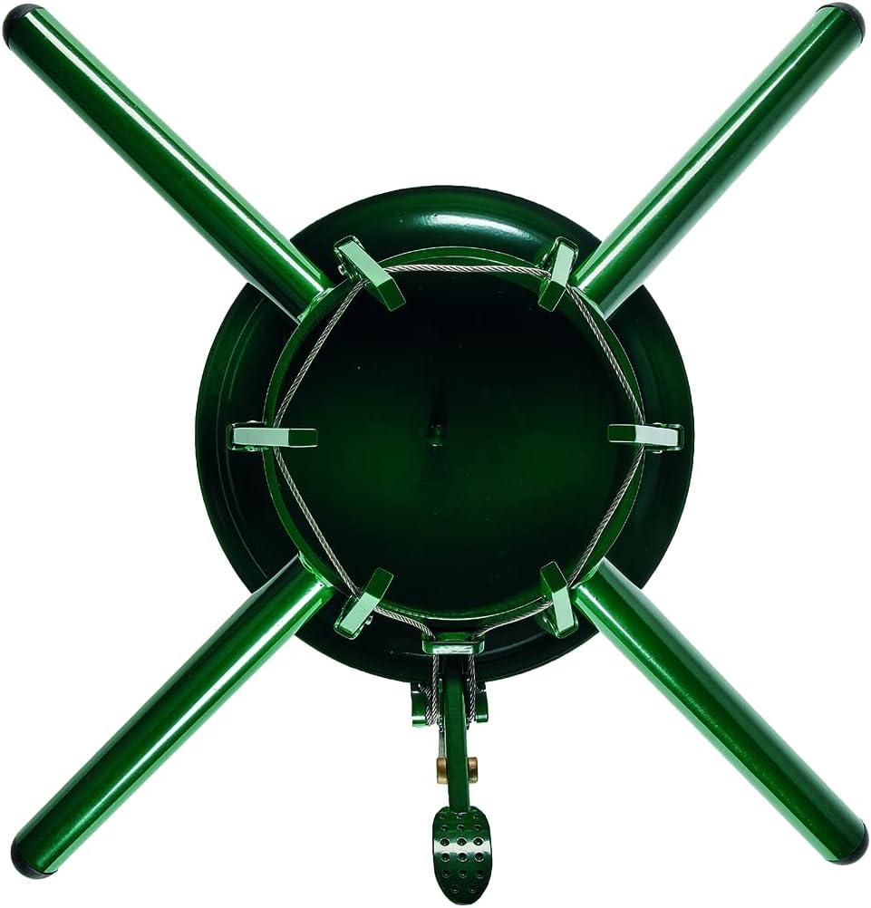 KRINNER® Weihnachtsbaum Christbaumständer Montana Stahl für grosse Bäume grün inkl. Fusspedal- und E